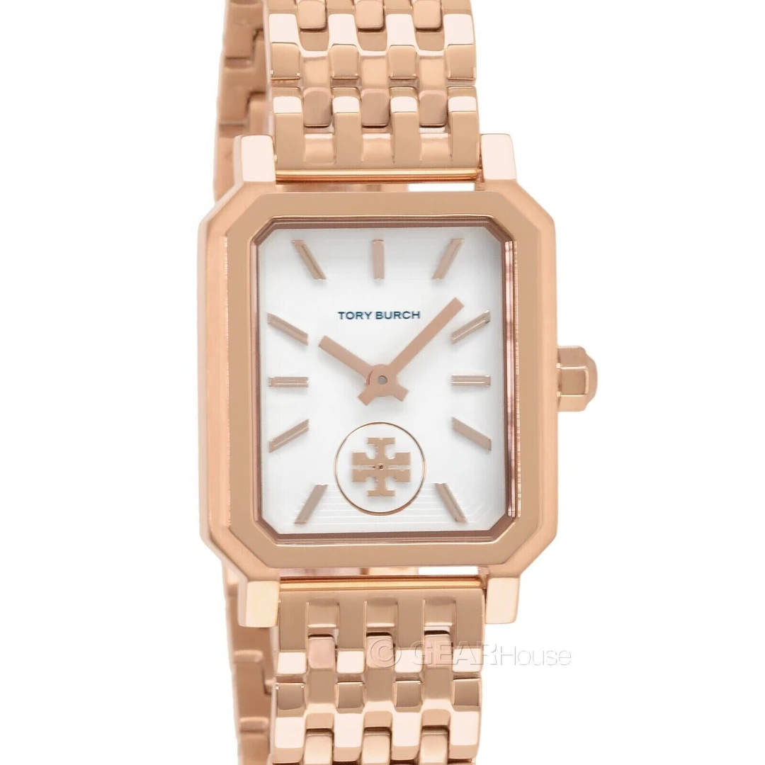 TORY BURCH/汤丽柏琦石英表 玫瑰金刚链方盘 27*29mm TBW1502无签