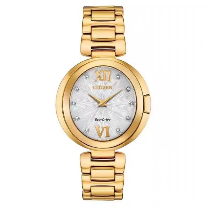 Citizen/西铁城女士光动能腕表鹅蛋款表盘镶钻 34mm EX1512-53A