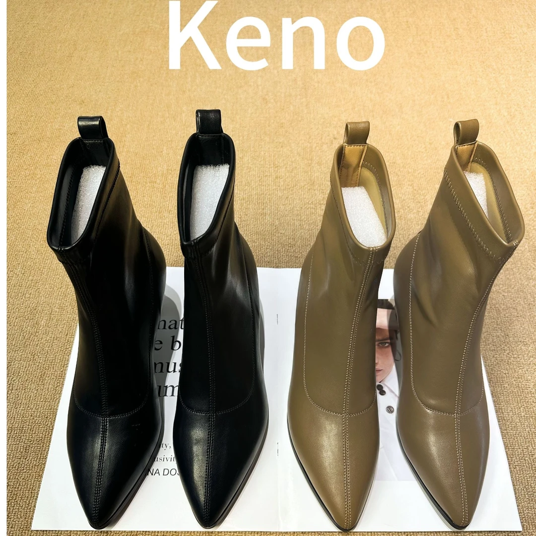 韩版气质弹力靴细跟