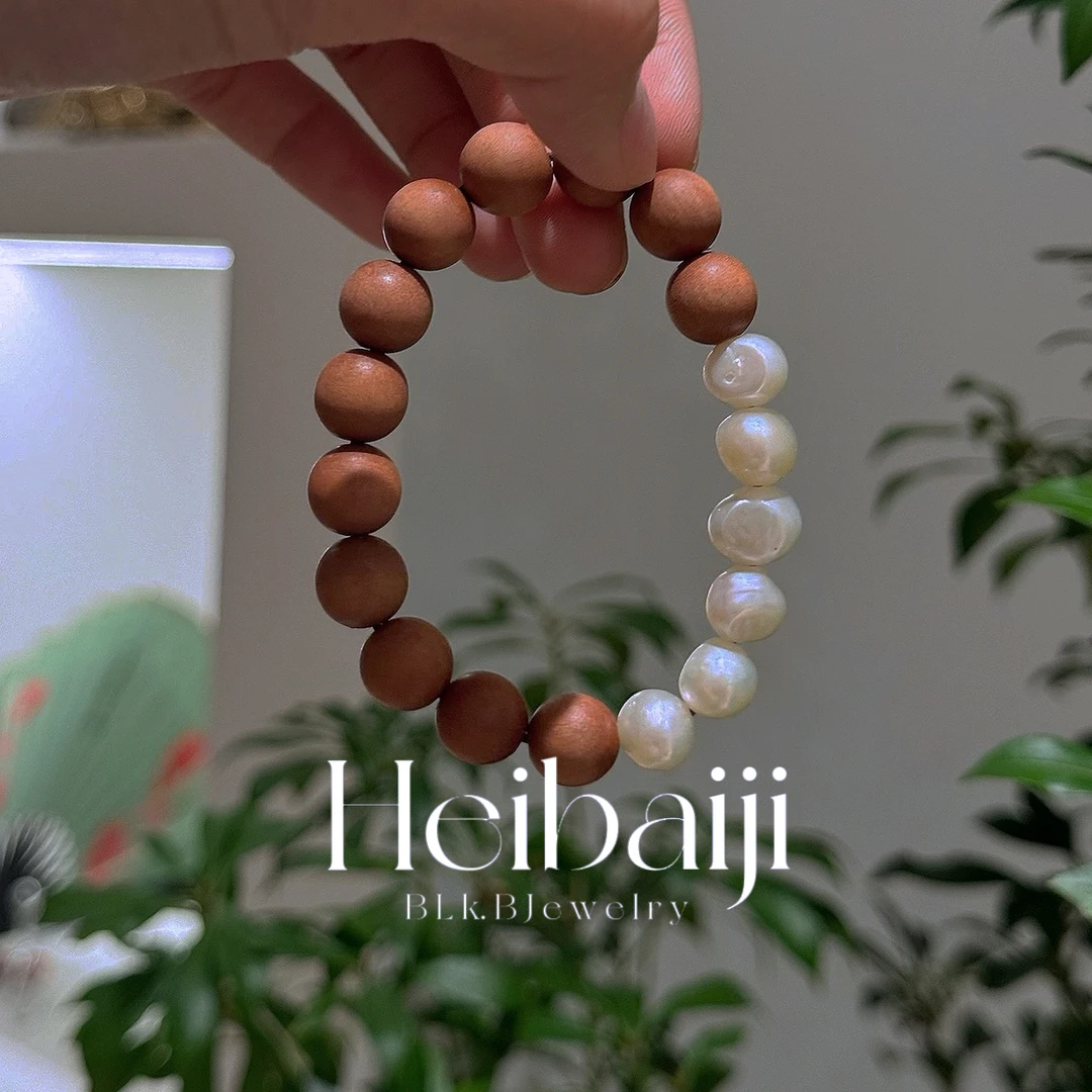 非金属木质手链 新中式木珠拼接巴洛克珠手工珠串弹力手链 y05