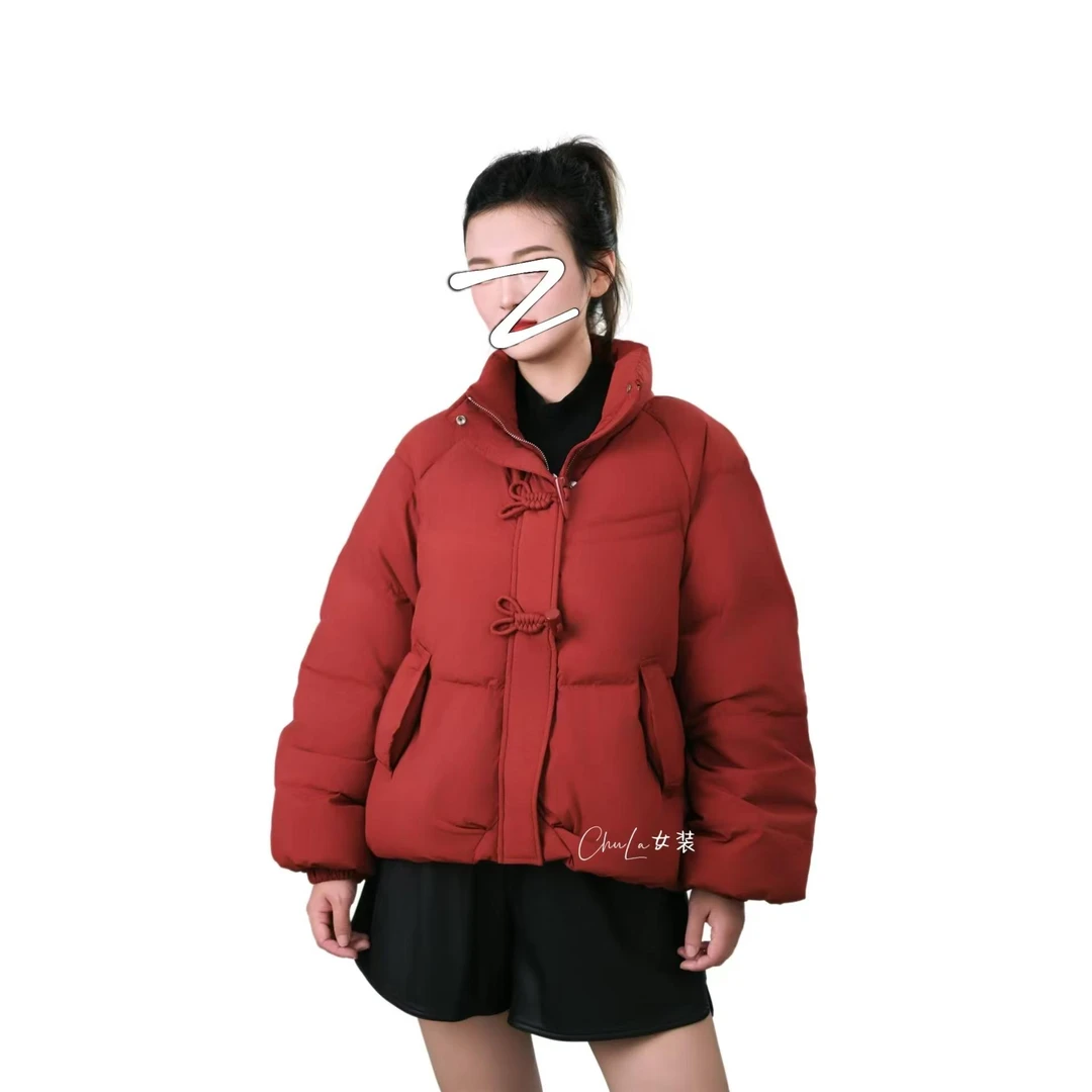 羽绒服女2025新款中国风牛角扣时尚高端大气百搭保暖鸭绒冬面包服