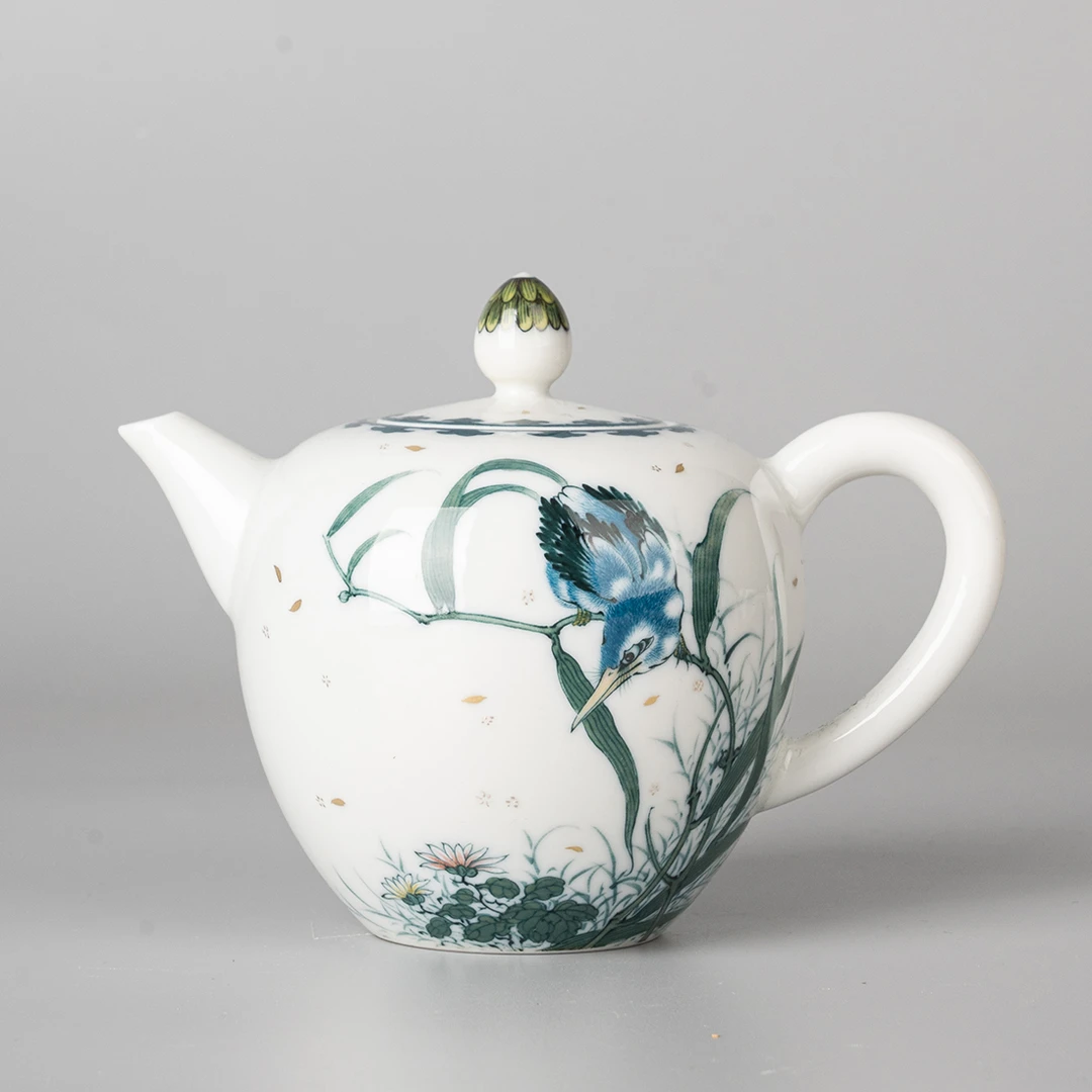 茶香记 良朋柴窑 五彩单翠壶 茶壶