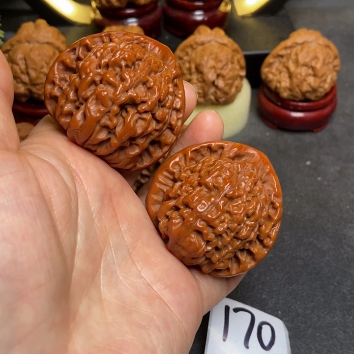 文玩核桃把件45官帽170