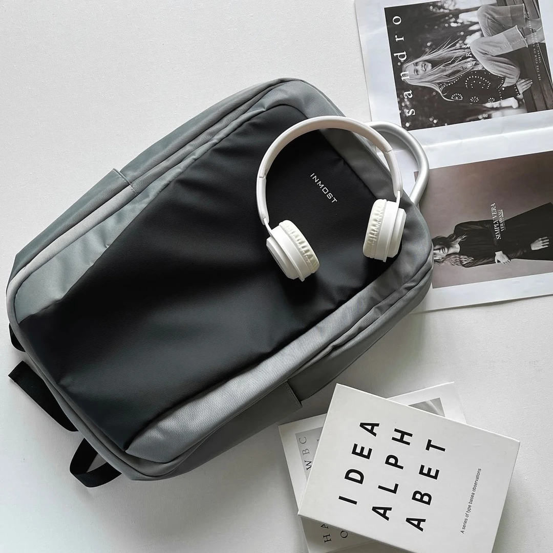 INMOST男女同款大容量防泼水耐磨双肩背包商务通勤旅行电脑包