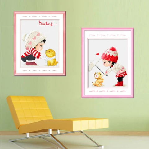 小幅十字绣全绣简单绣手工可爱简约现代卡通初学者儿童房迷你2025