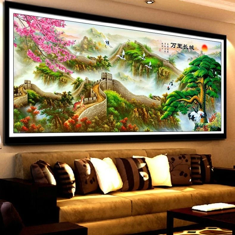 十字绣手绣2025线绣新款万里长城正品全针绣全绣满绣批发简单手工