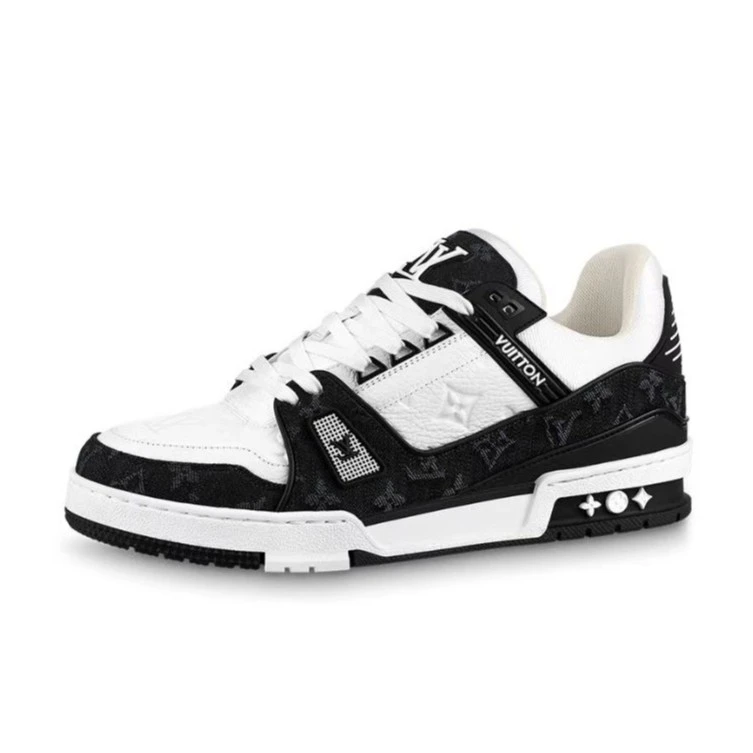 全新未使用 LouisVuitton/路易威登 黑白熊猫Trainer男休闲运动鞋