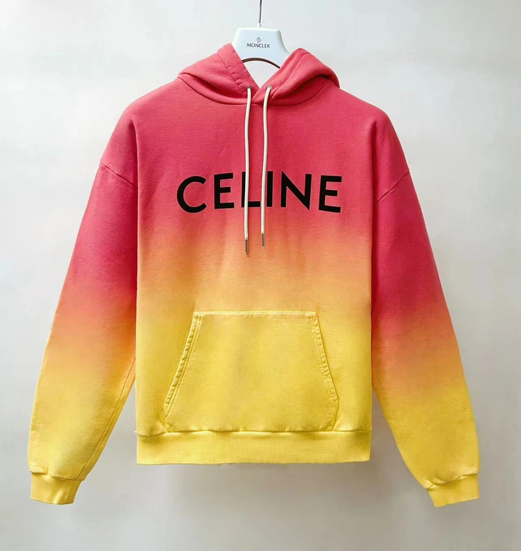 全新未使用 Celine/思琳 24秋冬潮流时尚彩虹晚霞卫衣 2Y321