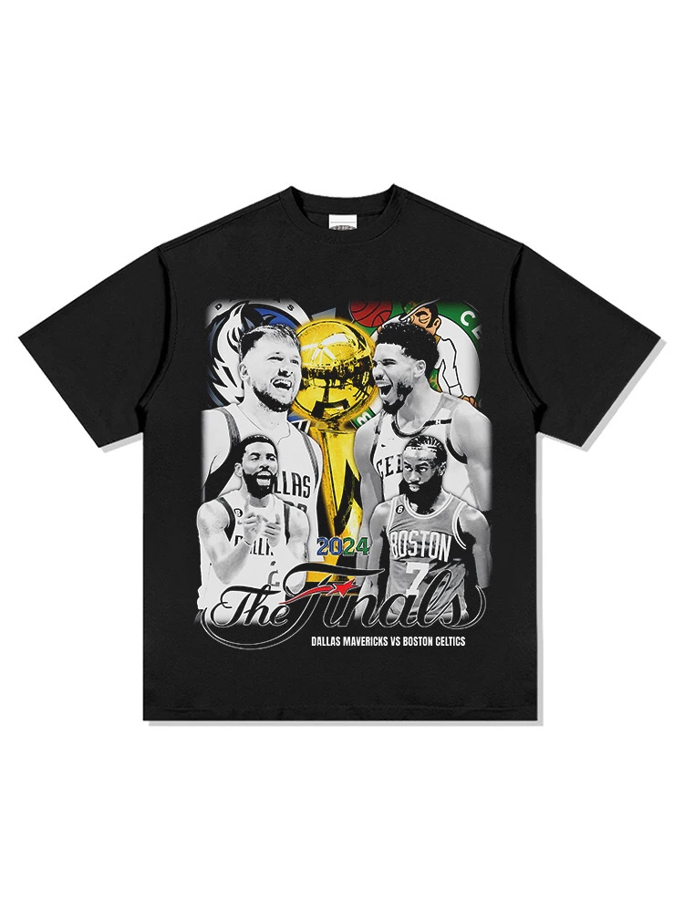 WZW美式篮球凯尔特人独行侠决赛长袖T恤秋潮男女宽松直喷复古上衣