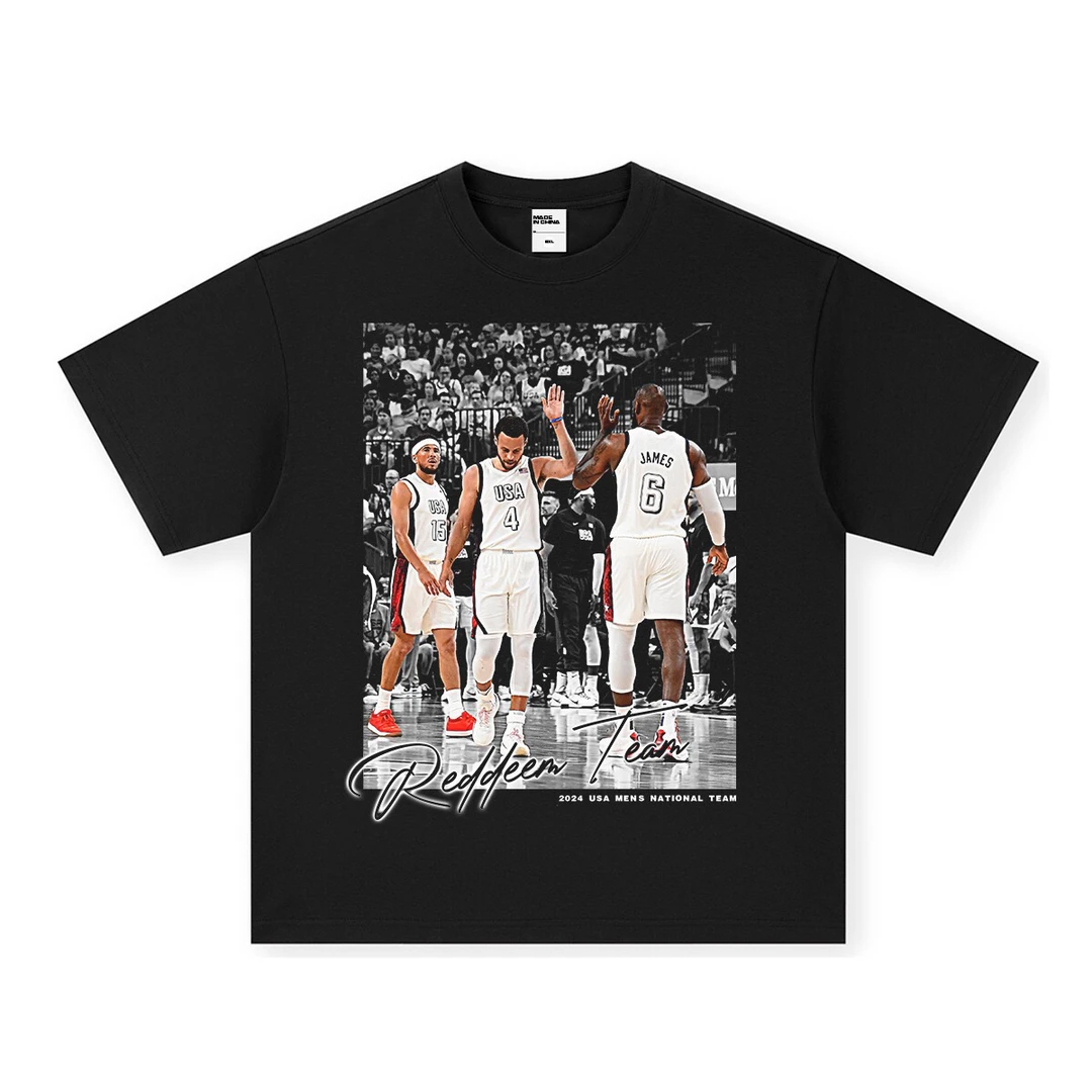 WZW美式篮球詹姆斯库里直喷印花秋季长袖T恤潮男女宽松休闲上衣