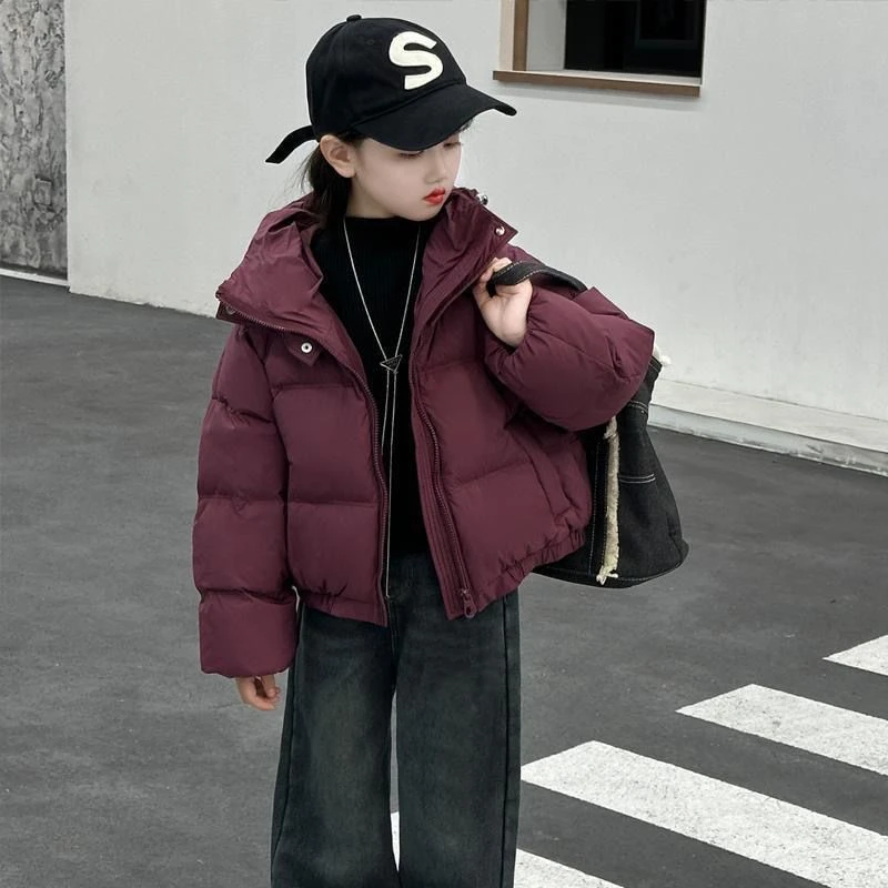 巴拉推荐女童棉服冬装2023短款女大童棉服保暖面包服儿童羽绒服加
