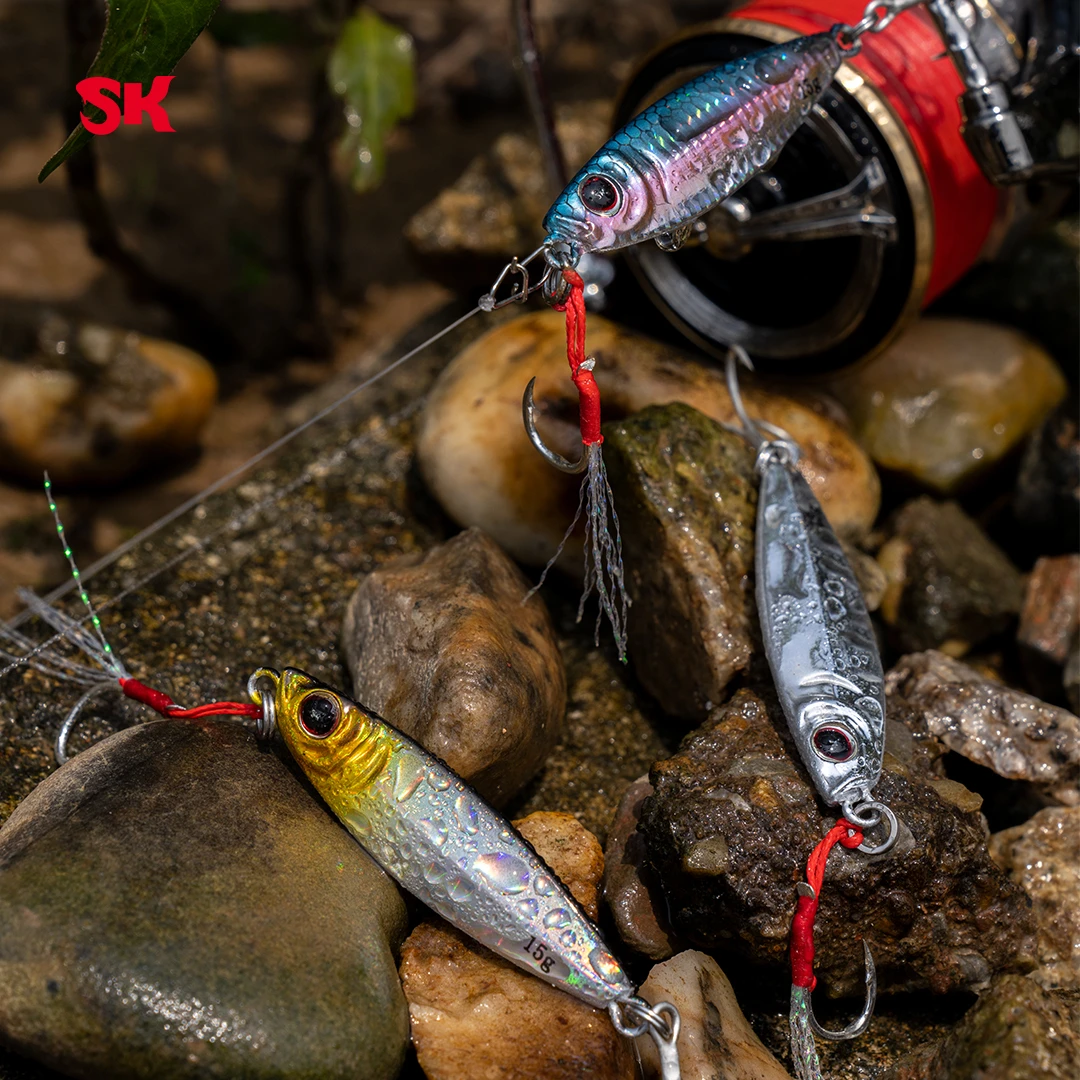 五枚装【飘落型】SK银跳铁板 万金油小铁板红尾翘嘴青梢全色系经典