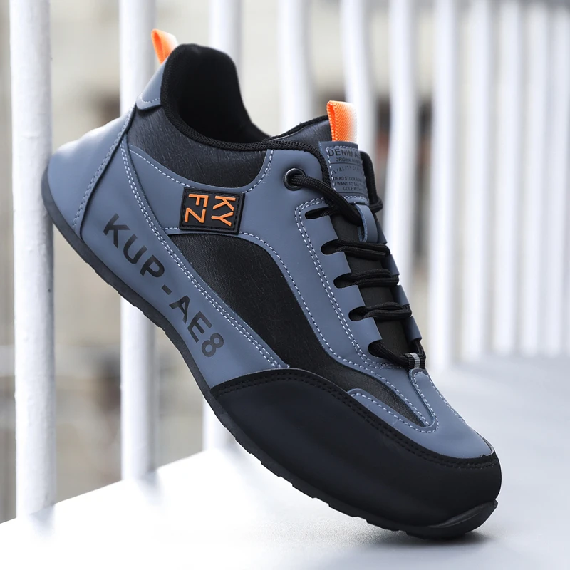 2024新款男鞋皮面防水防滑运动鞋软底潮流百搭高档休闲鞋跑步