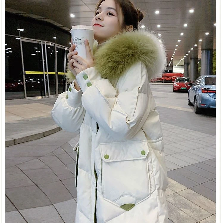 断码清仓过膝中长款羽绒服女外套2023新款冬装保暖加厚洋气韩版宽