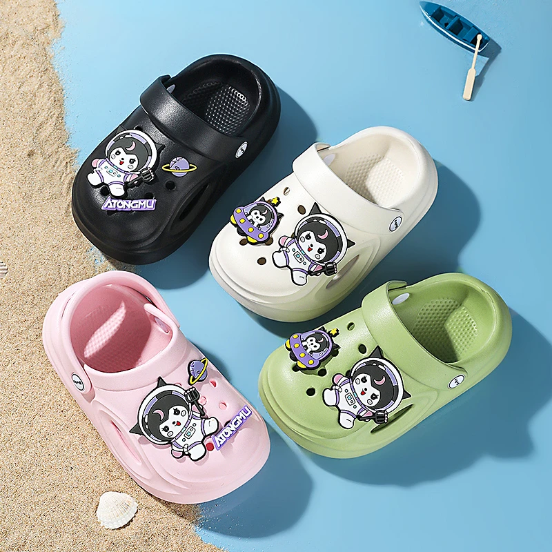 阿童木夏季居家新款洞洞鞋室内包头防滑儿童软底外穿卡通厚底凉鞋