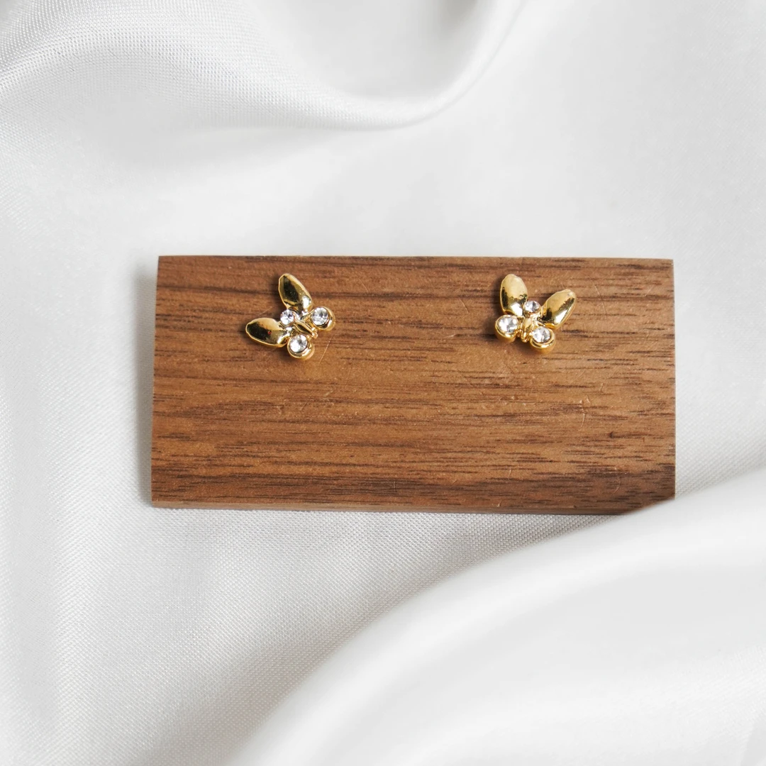 钛钢耳饰 A54 冷蝶飞耳饰高级感蝴蝶耳环四季百搭女神金色轻奢