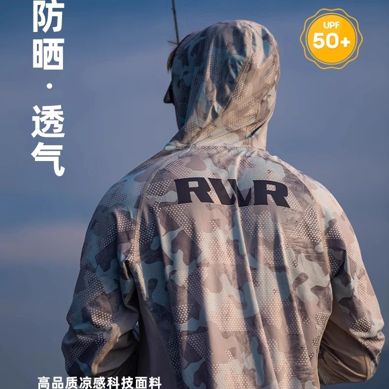 24新款RVVR夏季冰丝速干衣防晒服防紫外线户外路亚透气长袖钓鱼服