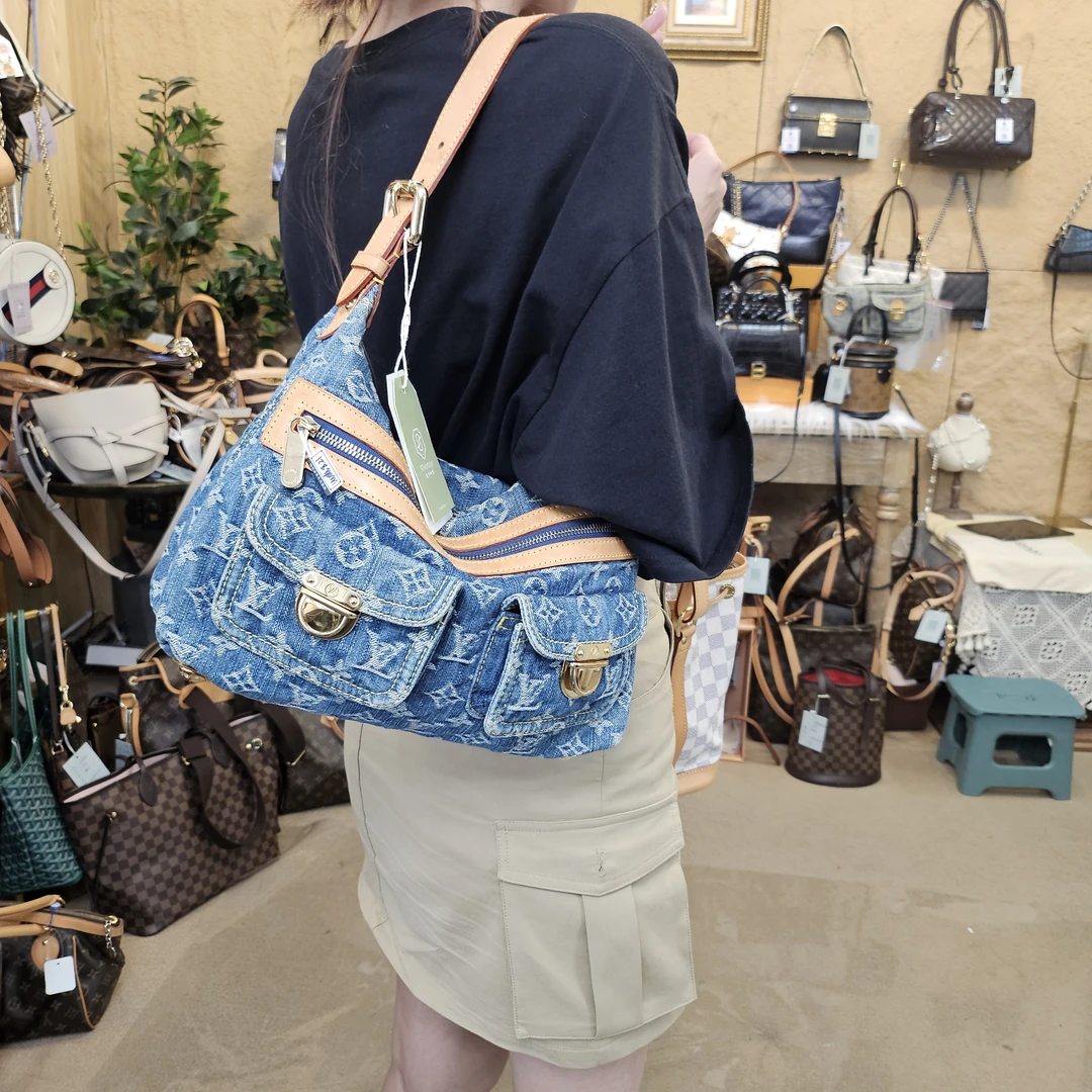 95新 LouisVuitton/路易威登 lv丹宁曼哈顿小号 1106包展