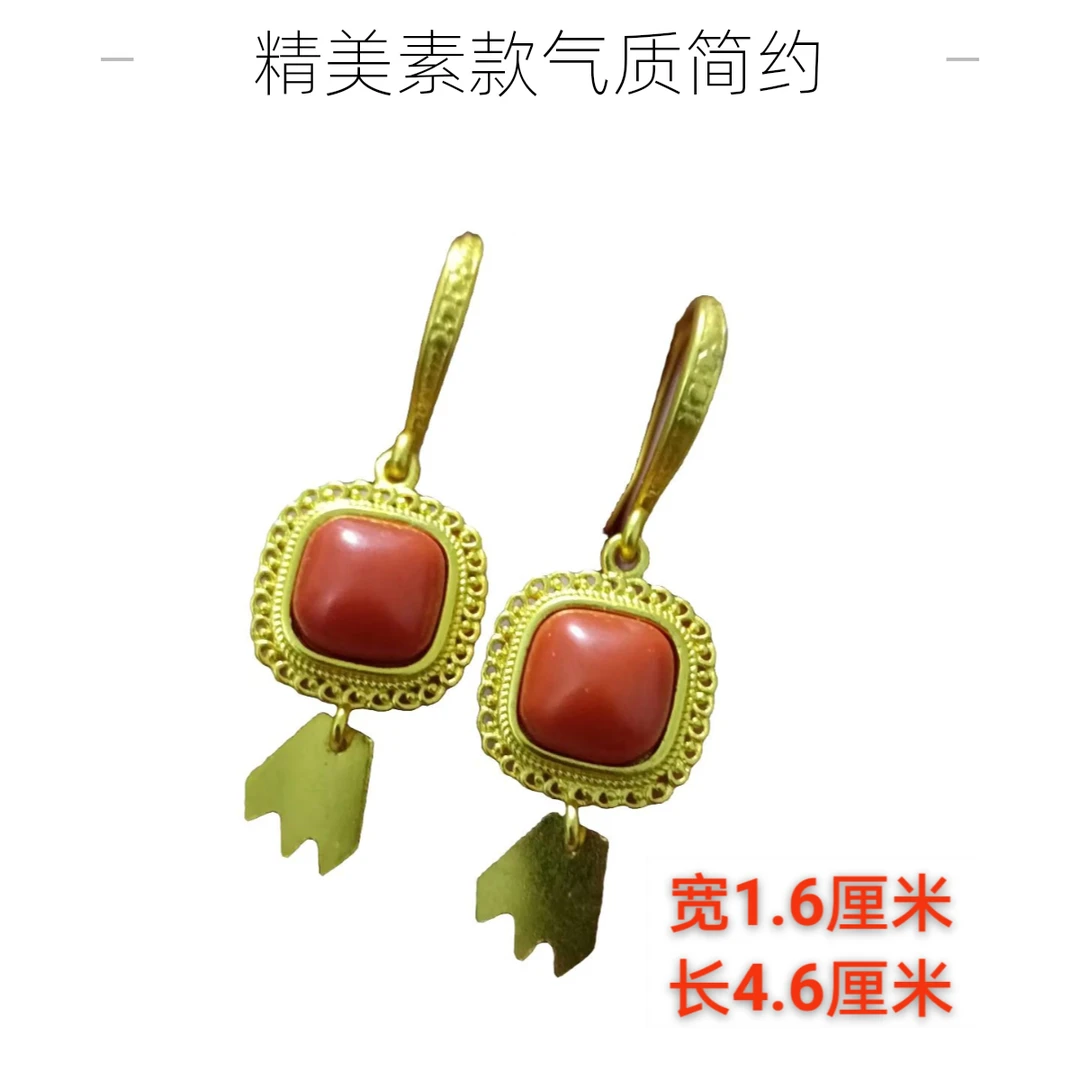 铜合金亚克力耳饰 藏族耳环民族风精美素款气质简约彩色设计师