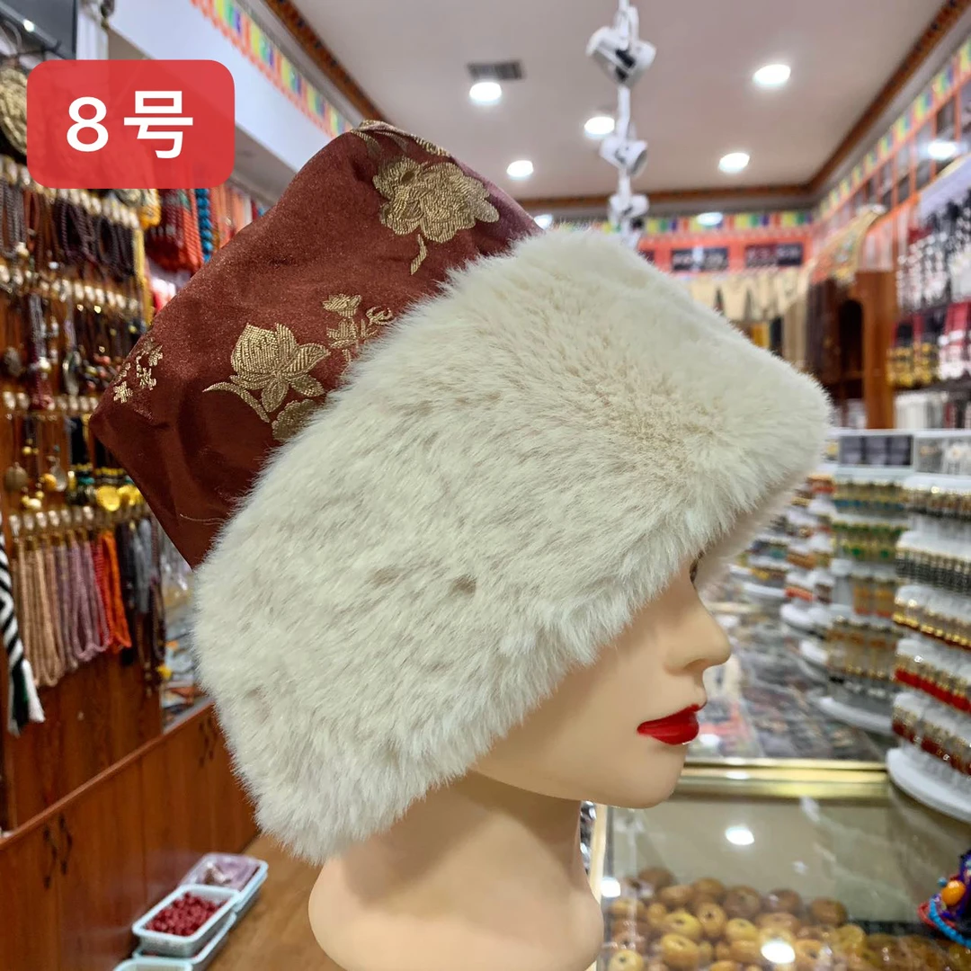 非金属布艺婚庆饰品 藏装配饰冬天帽子仁真翁姆饰品头围56左右