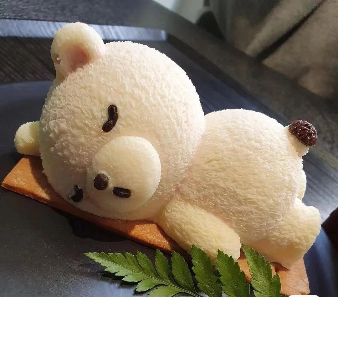 网红趴趴熊瞌睡熊小熊慕斯模具沙皮狗巧克力卡通硅胶烘焙蛋糕磨具