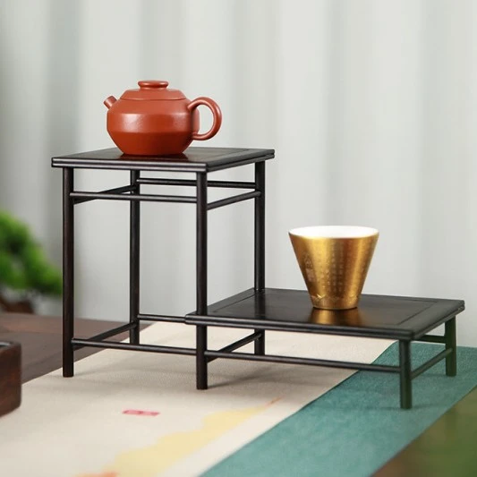 木老大 博古架实木中式紫光檀小型茶壶茶具展示摆件桌面置物架收