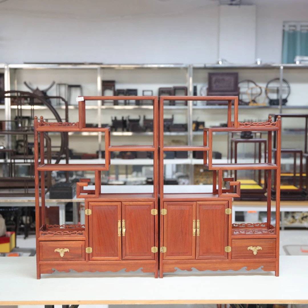 花梨木博古架一对50*15*75单个尺寸