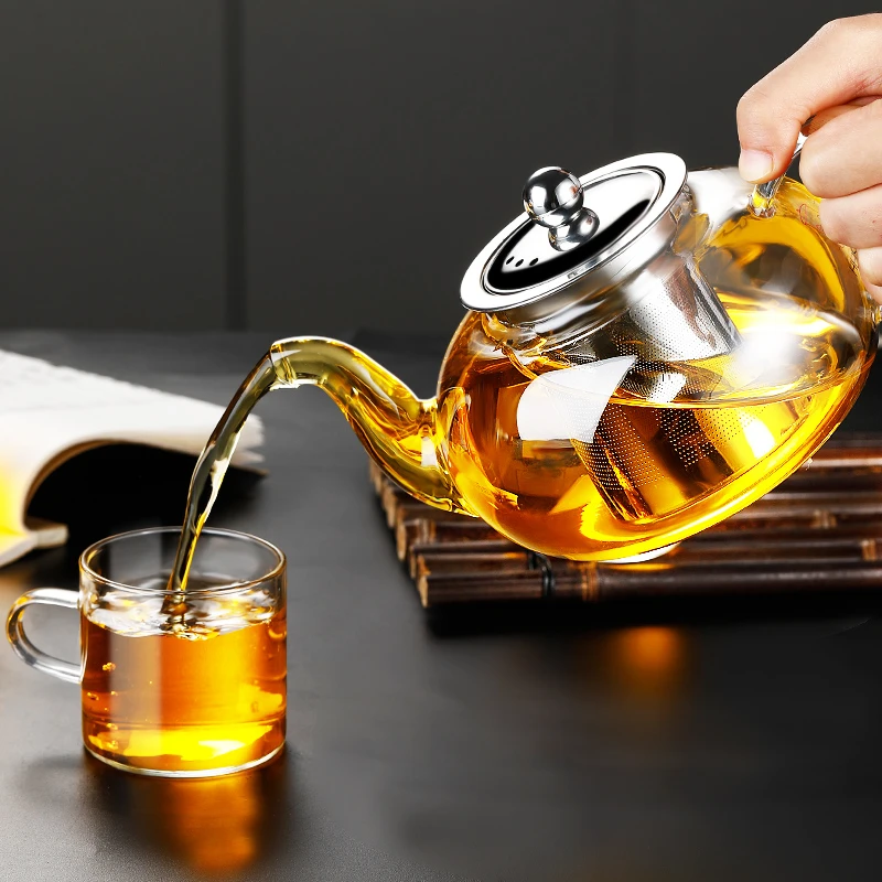 玻璃茶壶耐高温加厚过滤泡茶沏茶壶家用可加热水果花茶壶茶具轻奢