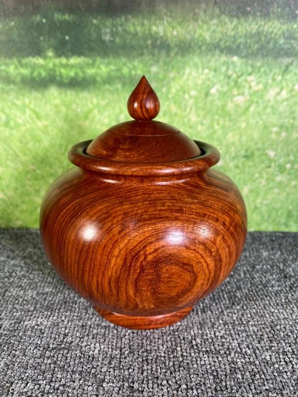 红木茶叶罐缅甸花梨直径15.5公分高18原木原色香味浓郁正宗缅花