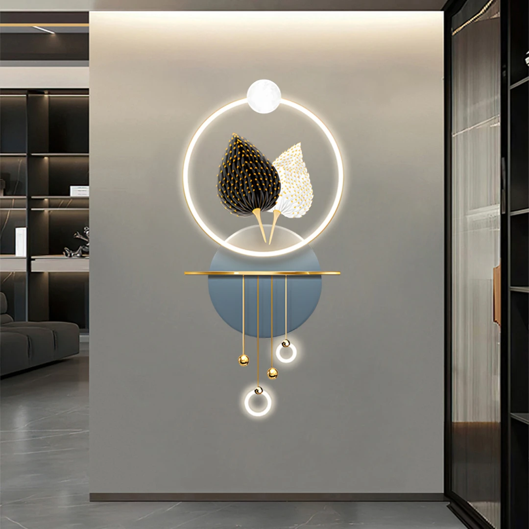 福星高照--LED发光手工立体装置灯画现代轻奢玄关走廊家装装饰画