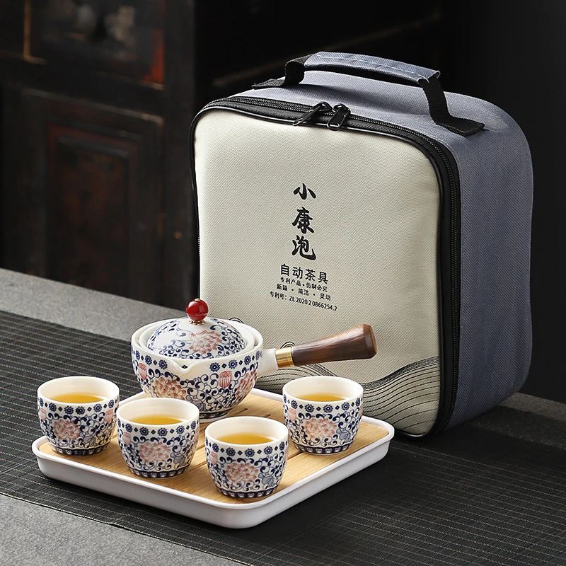 懒人茶具泡茶器陶瓷功夫茶具创意自动泡茶神器防烫户外便携式茶具