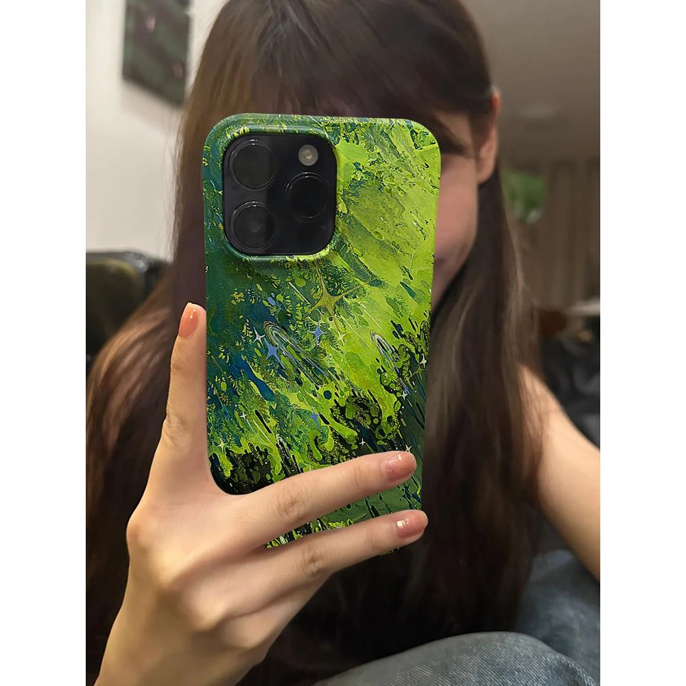 绿野星光iPhone13/15/14promax菲林11小众高级感颜值手机壳防摔