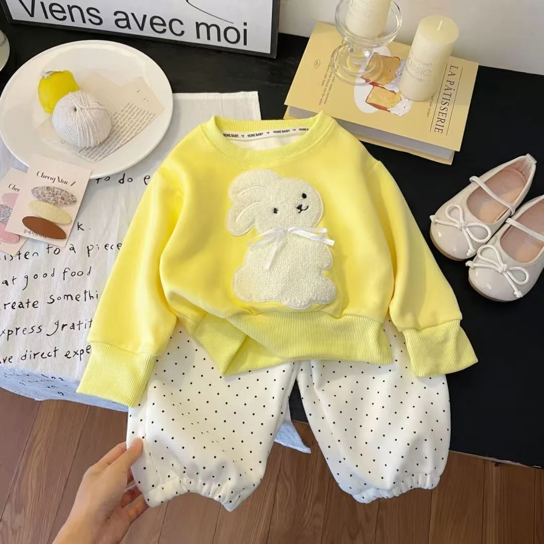 女童童装卫衣套装洋气2024新款儿童休闲长袖两件套