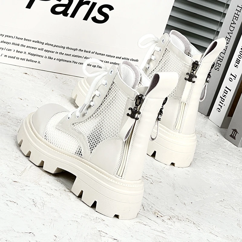 厚底女鞋低跟新款2025春夏款黑色皮鞋女款单鞋爆款时尚圆头马丁鞋