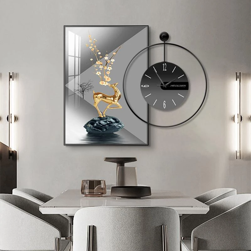 艺环宇【严选】现代轻奢餐厅装饰画钟表组合挂画