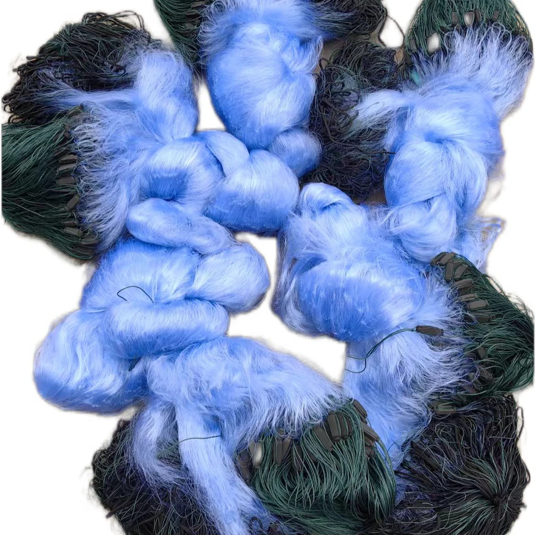 41号冰蓝丝绳包坠黑浮加密渔网粘网挂网水库养殖鱼网最新款渔网