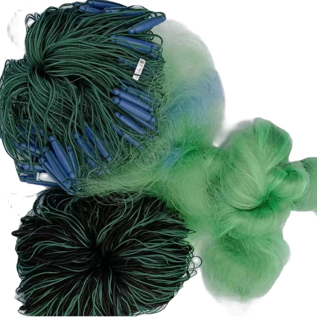 28号三层渔网加重船牌沉网柔丝绿丝流水捕鱼网粘网鱼尾坠大鱼网