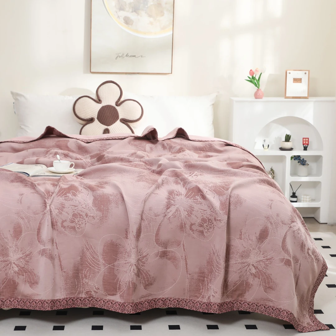 【花殿苑】2.3*2.5M高端A类舒适亲肤柔软透气可机洗四季用双面床盖