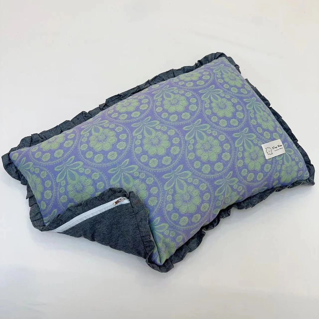 【韵瑶】33*53cm新款A类纯棉双层纱舒适柔软透气拉链款荞麦壳枕头