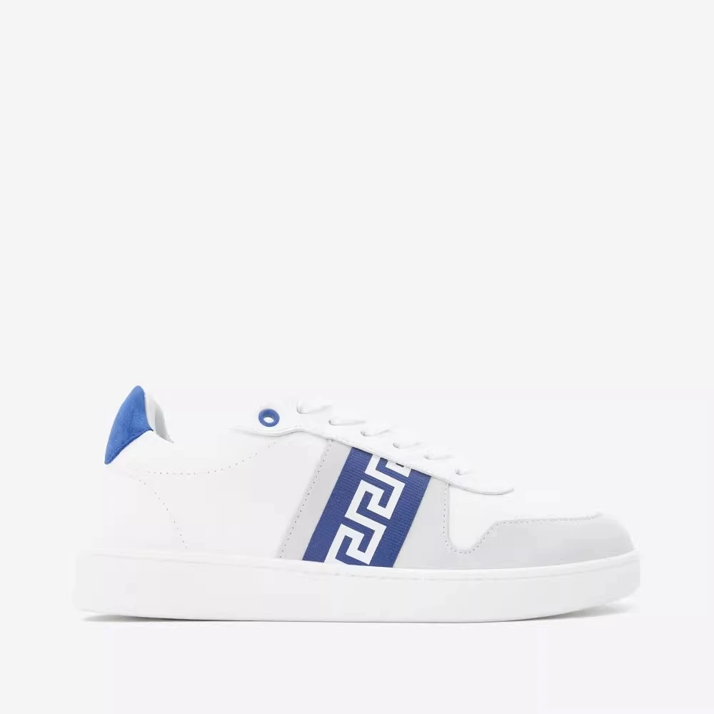 VERSACE/范思哲夏季新品牛皮回纹印花低帮系带圆头男士休闲鞋板鞋