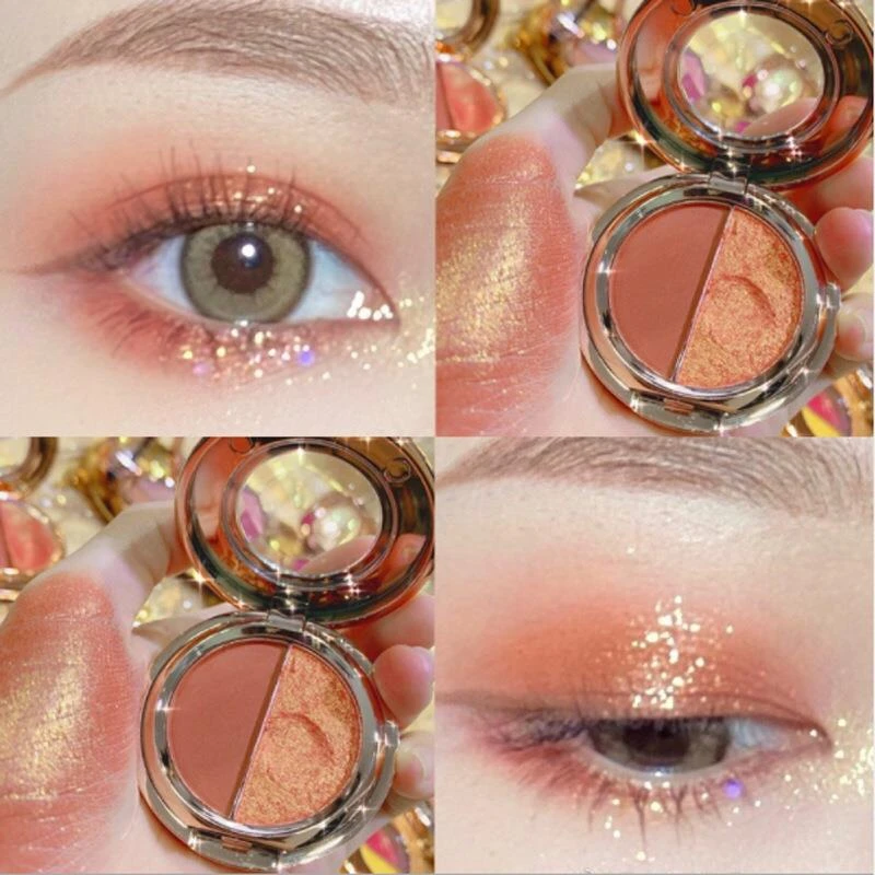 Samsea圣希丝绒高光眼影南瓜色细闪哑光珠光眼影懒人必备防汗学生