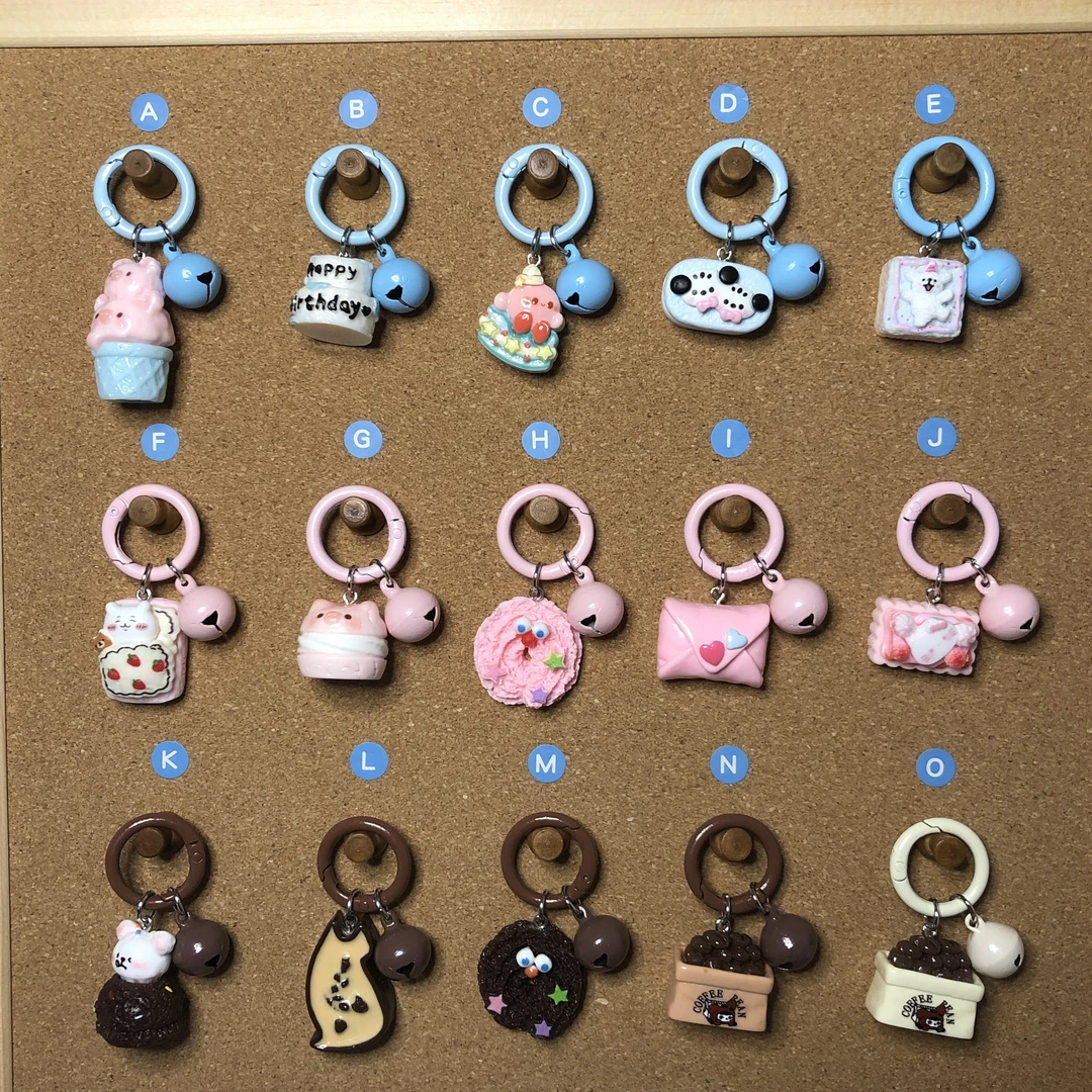 【直播间选款】卡通树脂钥匙扣、书包挂件、手机链手工制作、默认微瑕！