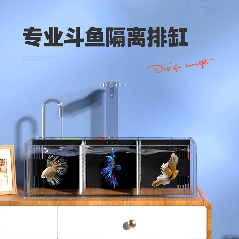 爱宠屋斗鱼缸多格排缸超大泰国斗鱼鱼缸小型鱼缸亚克力斗鱼组缸