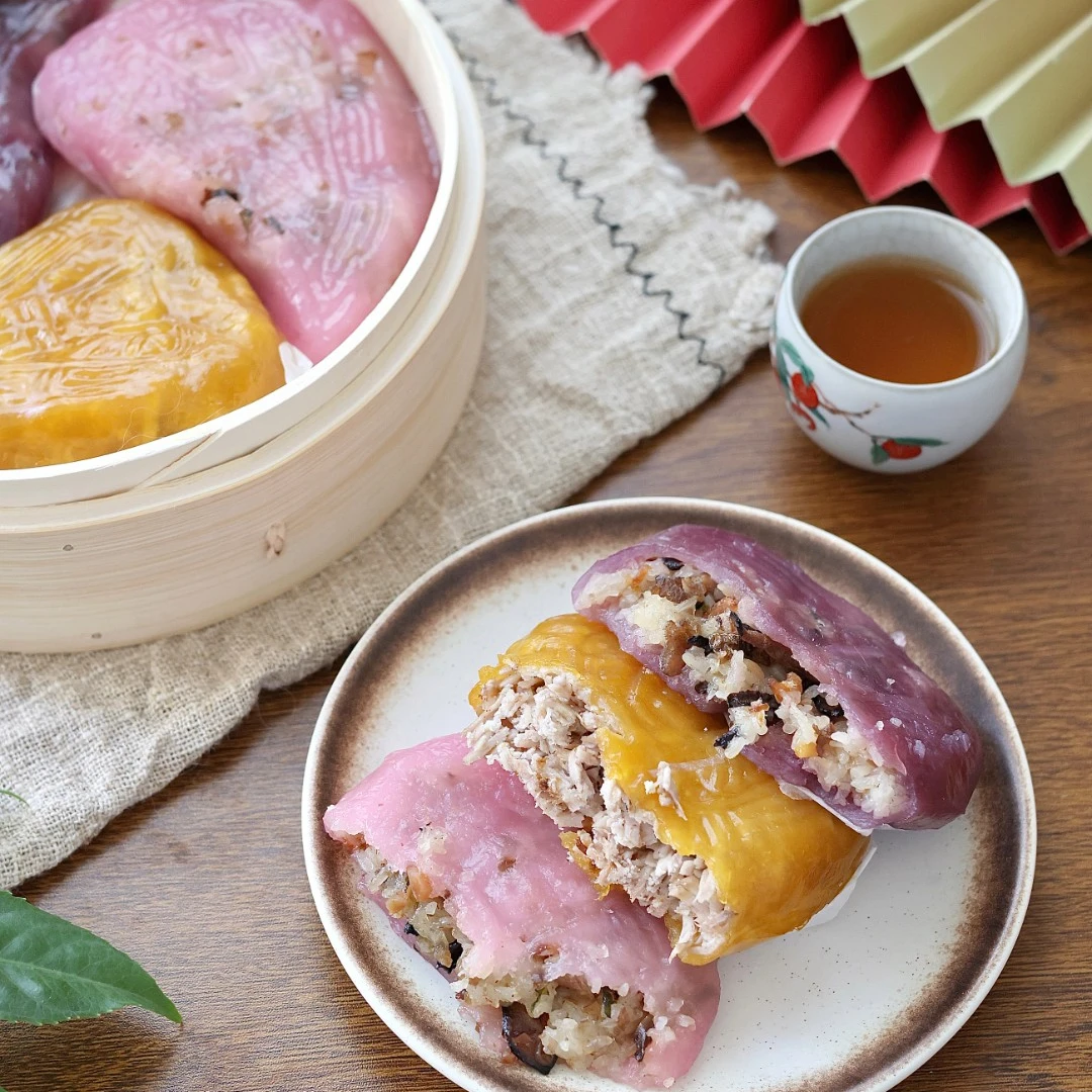 韵乡巷潮汕混合口味粿品红桃饭粿紫薯饭粿南瓜芋头粿