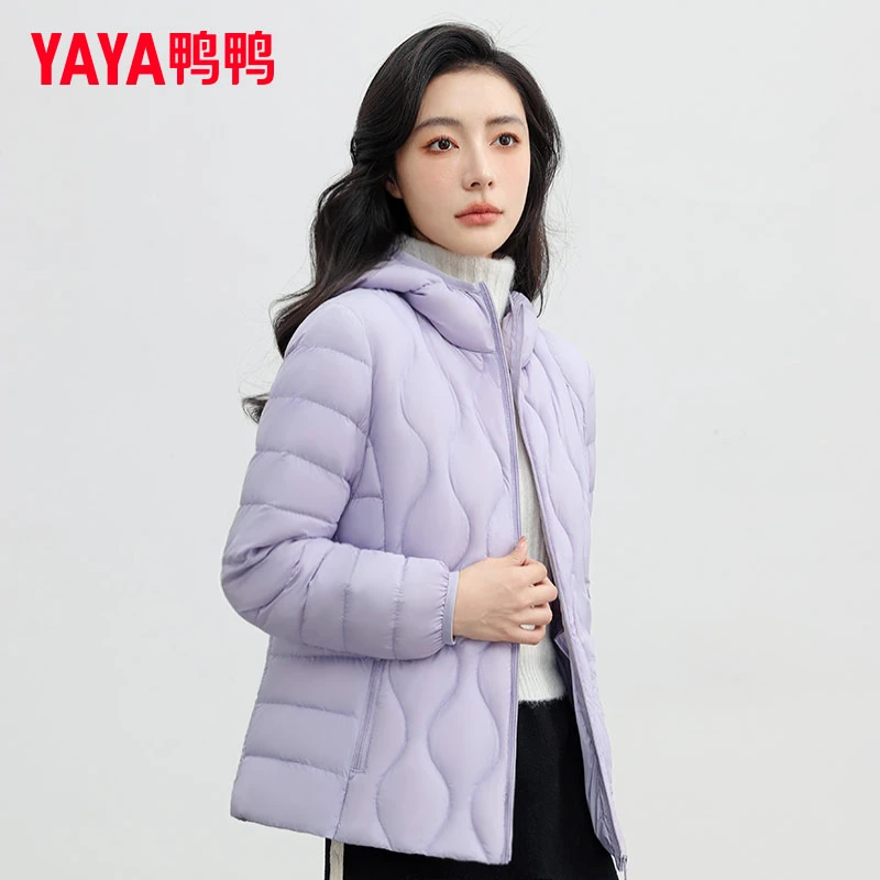 鸭鸭秋冬新款轻薄连帽羽绒服女显瘦百搭时尚保暖外套休闲防风户外