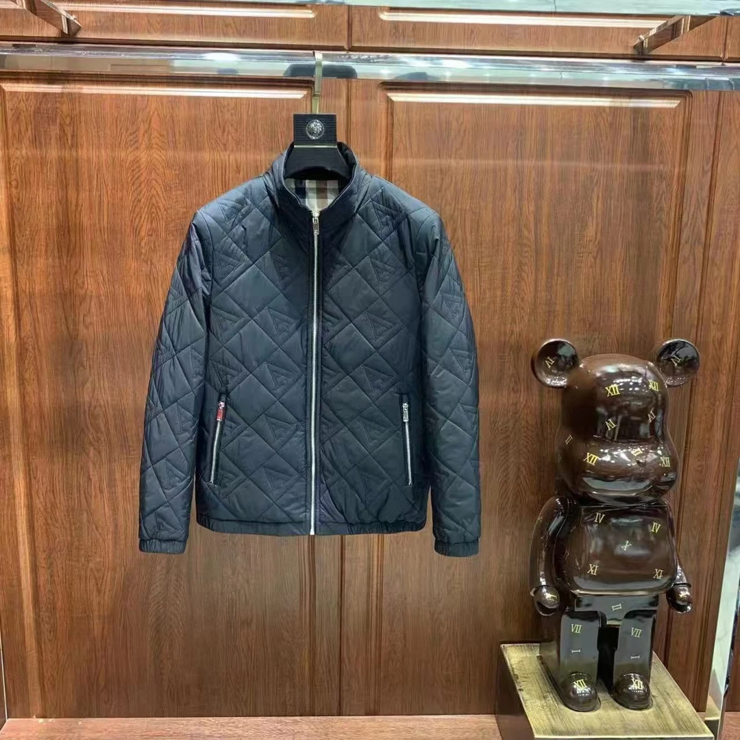 【领士】秋冬新款保暖男款男士休闲时尚格子二棉棉衣--22342