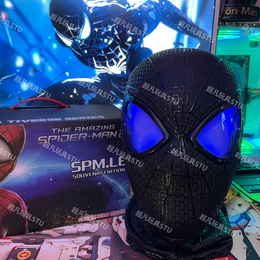【新品限量黑色毒液蜘蛛】黑色蜘蛛侠电动立体胶条眨眼灯光COS面具
