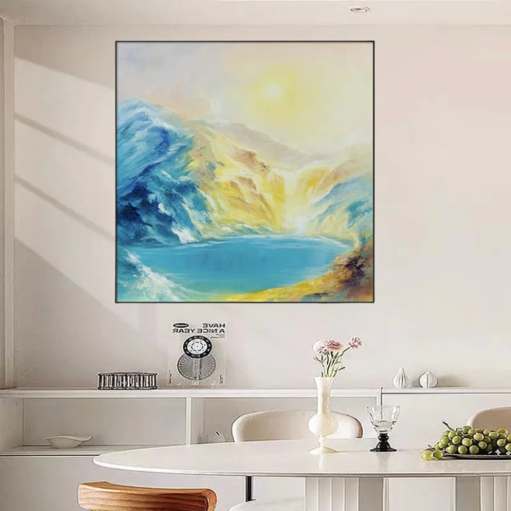 抽象金山山水画装饰画手绘油画客厅玄关卧室画