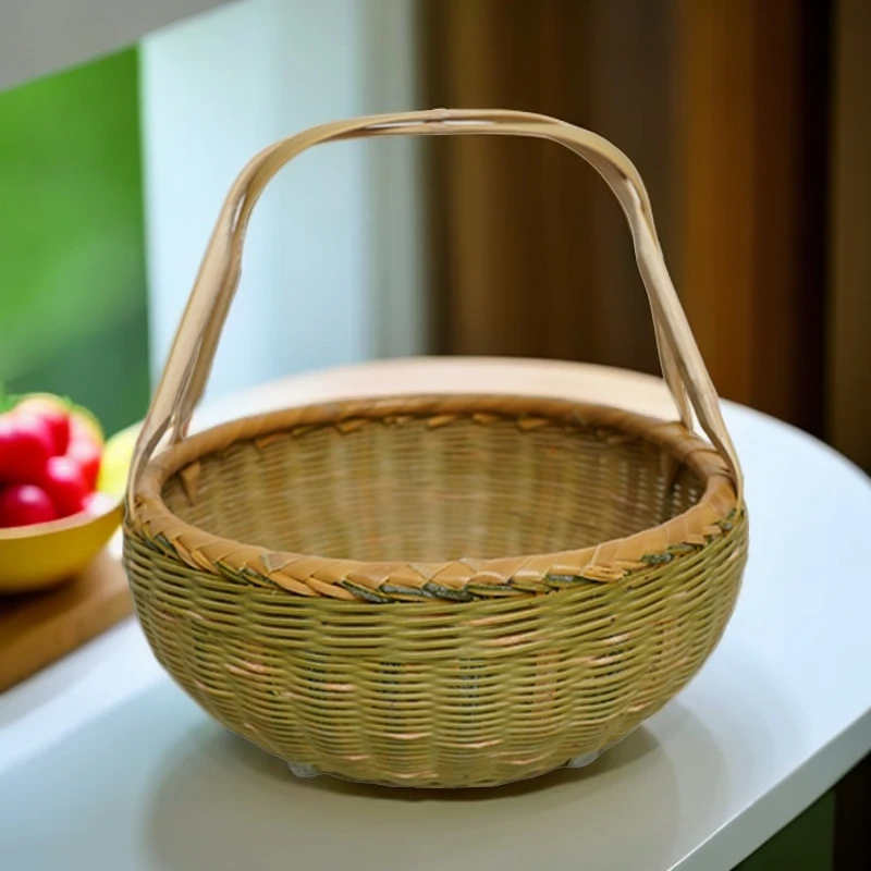 传统手工竹编家庭水果盘