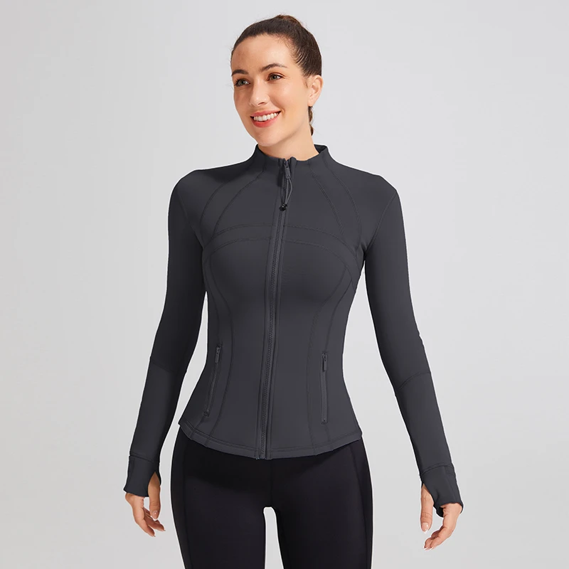 【秋冬新款】科里芙抓绒立领拉链外套运动休闲瑜伽长袖弹力上衣春秋